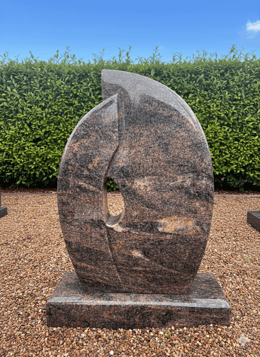 Stele Himalaya Einzelstein poliert mit Sockel