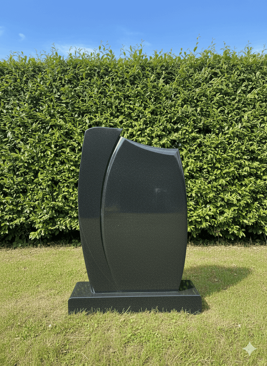 Stele Oberteil mit Sockel Nero Assoluto India