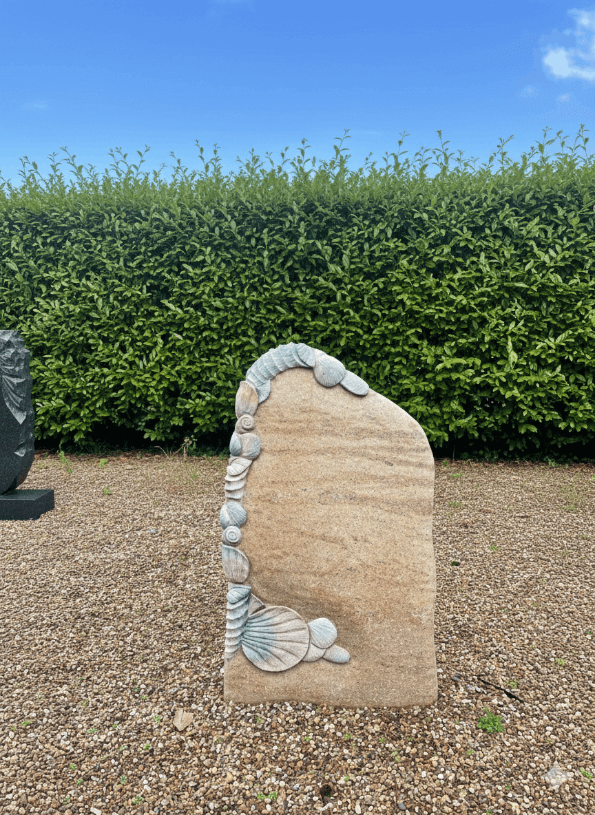 Stele Raw Silk mit Muscheln