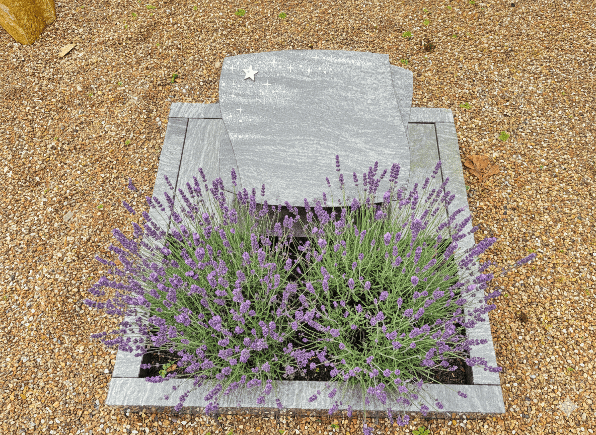 Urnengrab Liegestein Orion poliert mit Swarovski-Sternen