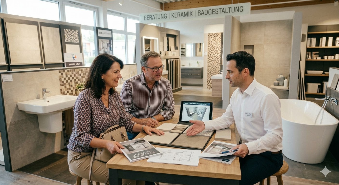 Kundenberatung in der Ausstellung